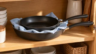 Сковородки стопкой: положите между ними мягкую ткань